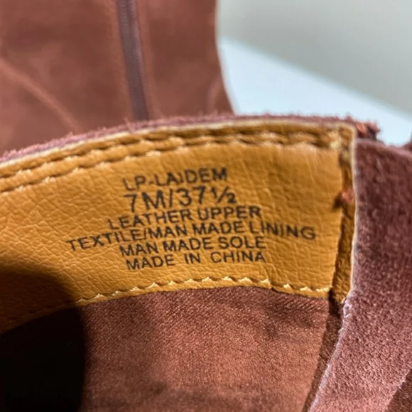 Lucky Brand Laidem Rust Suede Ankle Boot Womens Side Zip Sz 7 M EC - Picture 6 of 8